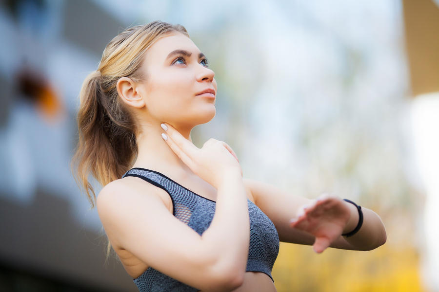 Beim Sport Puls messen