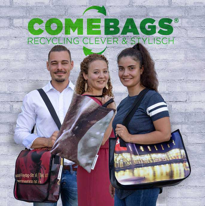 Pfitzenmeier Comebags – recycelt aus großflächigen Werbebannern