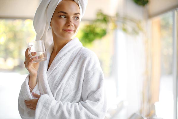 Beim Saunieren ist es wichtig, den Trinkplan einzuhalten