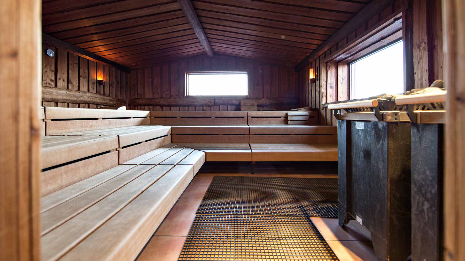 Blockhaus Sauna im Pfitzenmeier Fitnessstudio